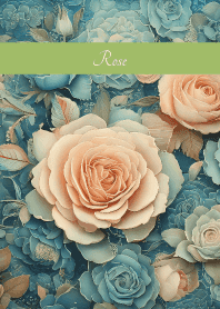 Blue Rose on moss green