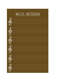 MUSIC COLOR NOTEBOOK-DEEP BROWN-WHITE
