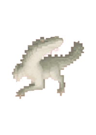Crocodile Pixel Art Theme  BW 03
