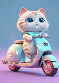 แมวและมอเตอร์ไซค์ของเขา
