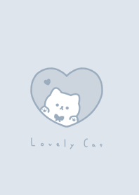 kitten&heart/ pale blue gray