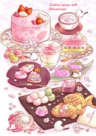 Sakura sweets with Shimaenaga