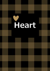 Check pattern and brown heart from J