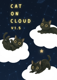 Black Cat on Cloud Blue dark space new