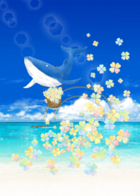 幸せを運ぶ♡空飛ぶクジラとWレインボー