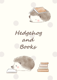 Hedgehog and Book* -brown- 2 dot