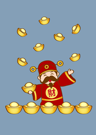 富の神は金塊を送る(サマーブルー)