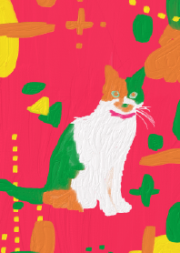 Vivid color party cat !