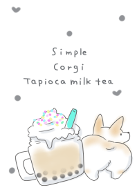 simple Corgi Tapioca milk tea