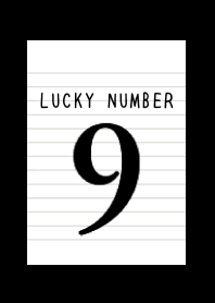 LUCKY NUMBER 9 NOTEBOOK/BLACK