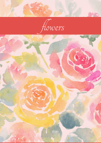 Pastel Roses2 on red