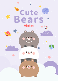 misty cat-Cute Bears Galaxy Violet