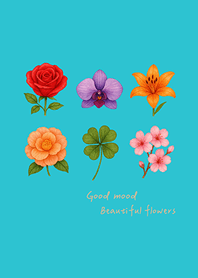 Beautiful mood flowers(mint blue)