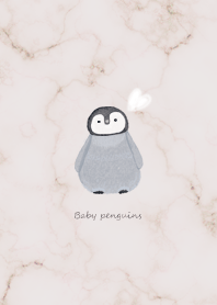 Mofu Heart and Penguins Greige 01_2