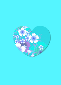 Simple Japanese Pattern Heart Light Blue