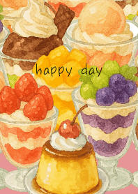 various parfaits2 on light pink