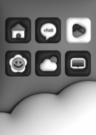 Simple 3D puffy icons- Monotone