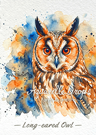 watercolor-style Long eared Owl theme