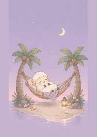 Sleepy Lamb Under the Moon