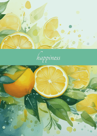 Watercolor lemons blue green