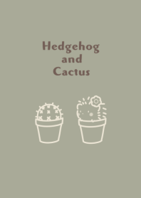 Hedgehog and Cactus 2 -khaki-