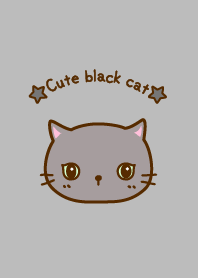 Cute black cat with green eyes 03[W]