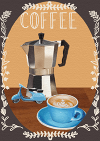 Coffee and Blue Scooter