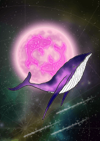 双鱼座和鲸鱼-紫色-