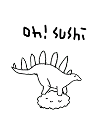 Oh! SUSHI dinosaur blackandwhite J