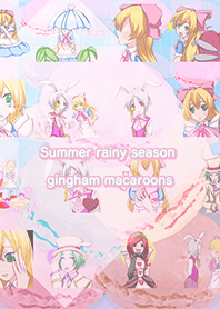 Summer rainy season gingham macaroons