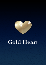 Gold heart(navy blue)