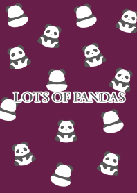 LOTS OF PANDAS/WINE RED