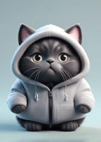 Cute Fat Cat in Hoodie