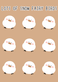LOTS OF SNOW FAIRY BIRDS-LIGHT BROWN