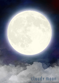 Cloudy full moon