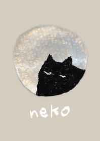 Evening sky and cat theme. Watercolor