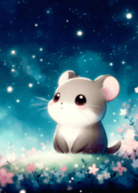 Cute Hamster and Starry Night