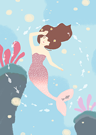 Mermaid Under The Sea Pastel