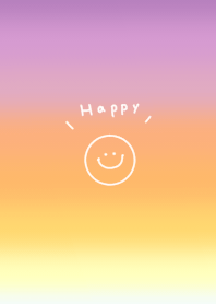 Pink orange gradation and smile.