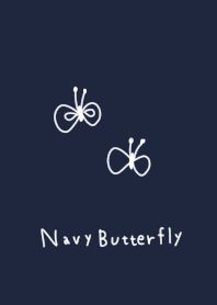 ネイビー＆ホワイト。ちょうちょ。