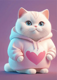 little cat with heart