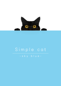 simple black cat/sky blue