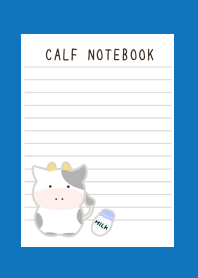 CALF NOTEBOOKj-BLUE-WHITE