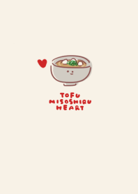 simple tofu miso soup heart beige