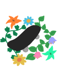 Pop skateboard,botanical
