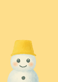 Expressive snowman3 on brown & yellow