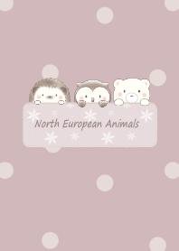 Animals in Nordic forest -smoky pink-2