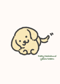Pretty Dachshund-yellow/cream-