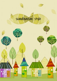 Scandinavian streets in autumn.