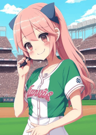 Cute athletic girl- baseball kf2TP
